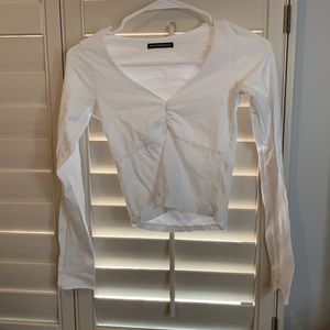 White long sleeve brandy top